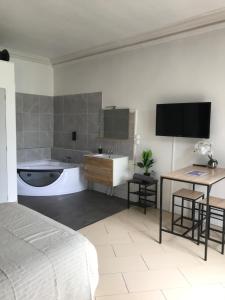 TV a/nebo společenská místnost v ubytování La maison de Mathilde