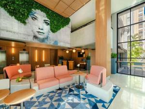 Posezení v ubytování Flat REFORMADO em hotel no Jardins