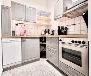 Η κουζίνα ή μικρή κουζίνα στο Altstadt Suite +4 φωτογραφίες