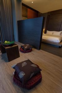 Postel nebo postele na pokoji v ubytování Juan Teppan-yaki B&B
