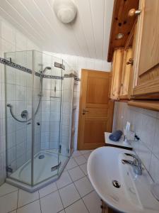 Koupelna v ubytování Ferienwohnung Lodermeier