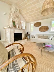 A seating area at Trullo Falco