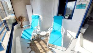 Et opholdsområde på Sea View appartement Puerto