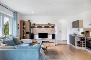 Kuchyň nebo kuchyňský kout v ubytování Ferienwohnung Glücksmomente