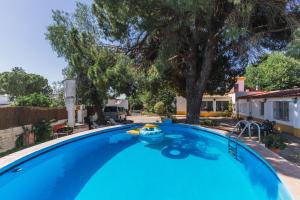 エスパルティナスにあるCasa El Jardínの木の植わる庭のスイミングプール