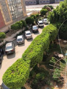 十月六日城البيت بيتك 1的停车场内车辆的空中景观