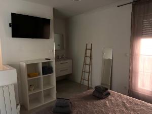 TV a/nebo společenská místnost v ubytování Charmante maison de village