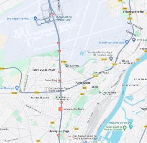 a map of the city of pittsburgh at Studio neuf joliment décoré à 5 min de l'aéroport in Athis-Mons
