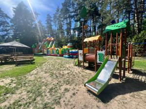 a playground with a slide in a park at Leśne Ustronie in Lubiszewo