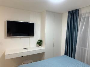 Μια τηλεόραση ή/και κέντρο ψυχαγωγίας στο Amaro Luxury Room & Studio Apartman with Balcony