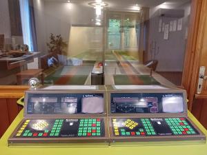 a bowling alley with a game in a room at Auszeit 39 in Stadtoldendorf
