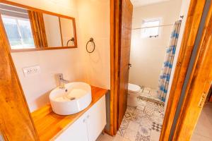 シエラ・デ・ラ・ベンターナにあるPillahuinの洗面台とトイレ付きのバスルーム +31枚の写真