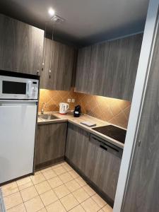 Kuchyň nebo kuchyňský kout v ubytování Appartement accès plage