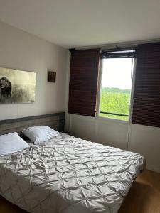 ムードンにあるAppartement 2chambres 1salon 58m carré , Medon proche de parisのベッドと窓のある寝室