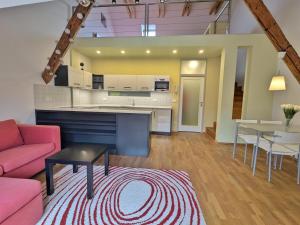 Kuchyň nebo kuchyňský kout v ubytování Baron Apartments Sušice