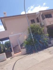 カンニジョネにあるLa casa del portoの前に青い花が飾られた家