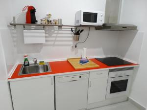 Dapur atau dapur kecil di Can Barraca Loft Figueres