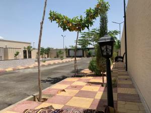 a street with a street light on the side of a road at شاليهات ووحدات فندقية وشقق مفروشة بالباحة - العقيق in Al ‘Aqīq