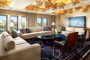Posezení v ubytování Mandarin Oriental, Boston