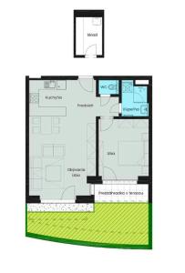 a floor plan of a house at Evergreen Tale Apartman F2 in Tale