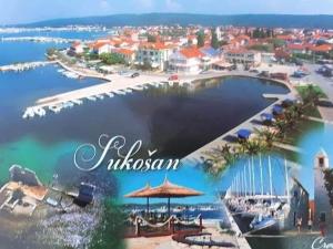 an aerial view of a island in the water at Apartment Irena in Sukošan