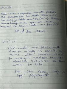 a letter to my mom complaining about her handwriting at Moonloft@VillaSolbacka in Inkoo