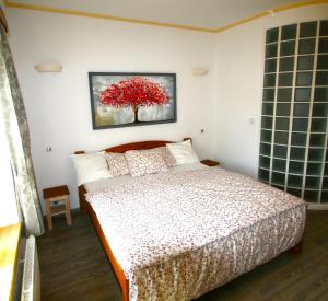 Postel nebo postele na pokoji v ubytování Stylový vesnický apartmán v soukromí M. Skála Český Ráj