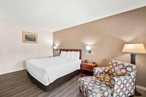 a hotel room with a bed and a chair at Best Western Stagecoach Inn in Pollock Pines +26 photos