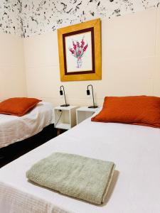 a bedroom with two beds and a picture on the wall at El Chabot Fan in Salta +19 photos