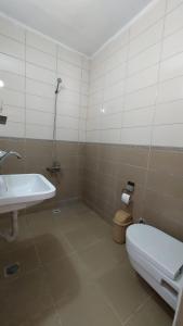 パタラにあるTeacher pansiyonのトイレと洗面台付きのバスルーム