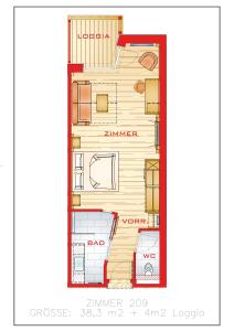 a floor plan of a small house at Hotel Gambswirt in Tamsweg