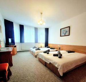 Postel nebo postele na pokoji v ubytování Willa Rysówka