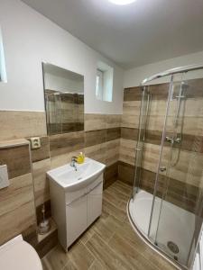 Koupelna v ubytování Apartmány Ferie