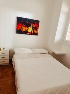 a bedroom with a bed and a picture on the wall at Campos vasallo in Alicante
