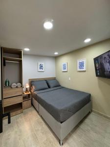 Postelja oz. postelje v sobi nastanitve Hostelfc Usaquen