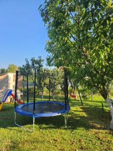 a trampoline in a park with a tree at Lena Apartman in Lastva