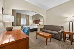 a large hotel room with a bed and a couch at Comfort Inn Fort Myers Northeast in Fort Myers +25 photos