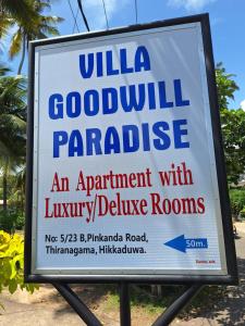 Certifikát, hodnocení, plakát nebo jiný dokument vystavený v ubytování Villa Goodwill Paradise