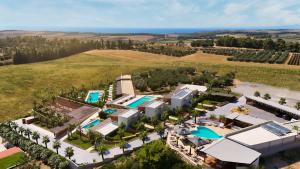 an aerial view of a resort with a pool at SANIMAR By Mono Alex in Kassandra +9 photos