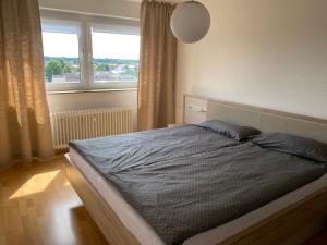 Postel nebo postele na pokoji v ubytování Idyllische Aussicht
