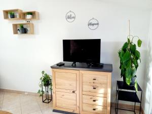 Televízia a/alebo spoločenská miestnosť v ubytovaní Kaiserwald