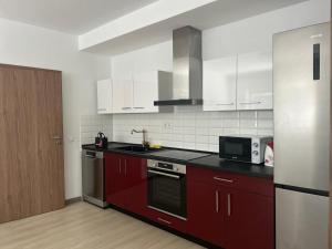 Kuchyňa alebo kuchynka v ubytovaní Apartmány Plzeň Bolevec