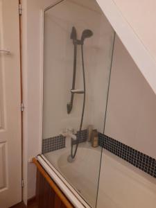 a bathroom with a sink and a glass shower at Guernazelles in Le Controis En Sologne +15 photos