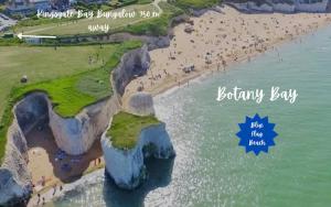 an aerial view of a beach with people on the sand at Beach Cottage Pets Welcome Sleeps 6 in Broadstairs
