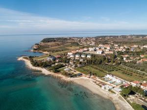 an aerial view of a beach and the ocean at Studio Apartment Carli in Savudrija