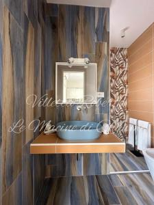 a bathroom with a sink and a mirror at Villetta Roberto Le Macine di Charme - Pugnochiuso Resort in Vieste