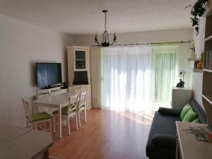 Televízia a/alebo spoločenská miestnosť v ubytovaní Katica Apartman
