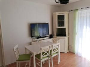 Televízia a/alebo spoločenská miestnosť v ubytovaní Katica Apartman