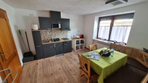 Kuchyň nebo kuchyňský kout v ubytování Appartement Demelfischer am See