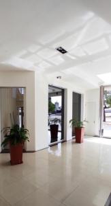une pièce vide avec des plantes en pot dans un bâtiment dans l'établissement Departamento PREMIUM Córdoba, à Córdoba